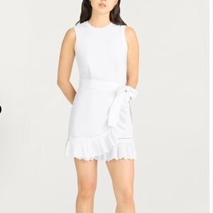 NWT cinq a sept Malia White Wrap Eyelet Dress